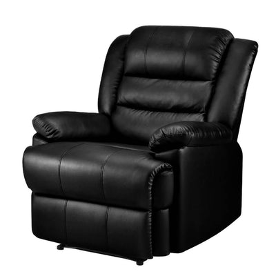 NNEDSZ Recliner Chair Armchair Luxury Single Lounge Sofa Couch Leather Black-0