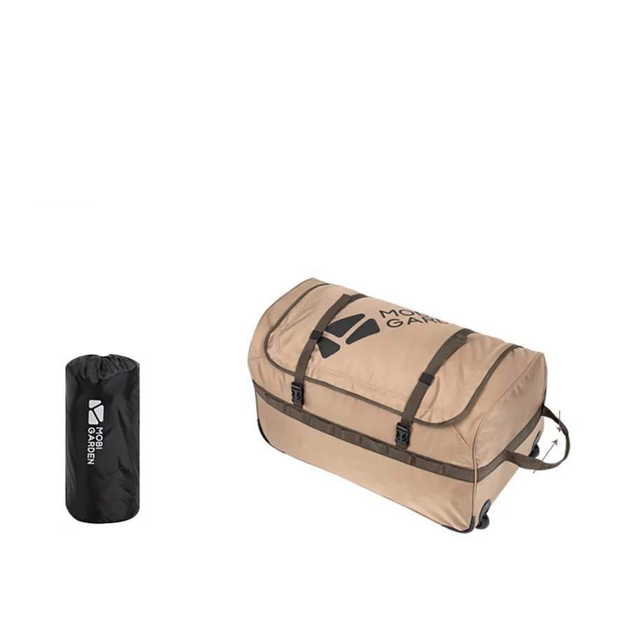 NNEOBA Camping Trolley Storage Bag 80L Duffel with Wheels Brown-0
