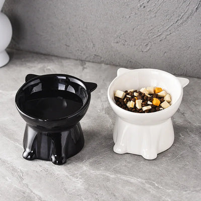 Pet Supplies Cat Supplies Cat Bowl Cat Food Basin Drinking Bowl High Foot Dog Food Bowl Anti-Knock