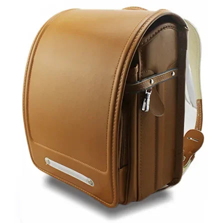 NNEOBA School Backpack PU Leather for Kids Students (Yellowish)-0