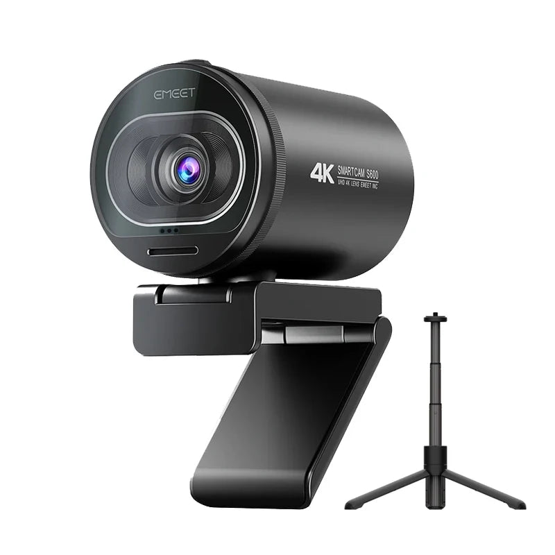 NNEOBA 4K Webcam with Tripod Autofocus Streaming Black-0