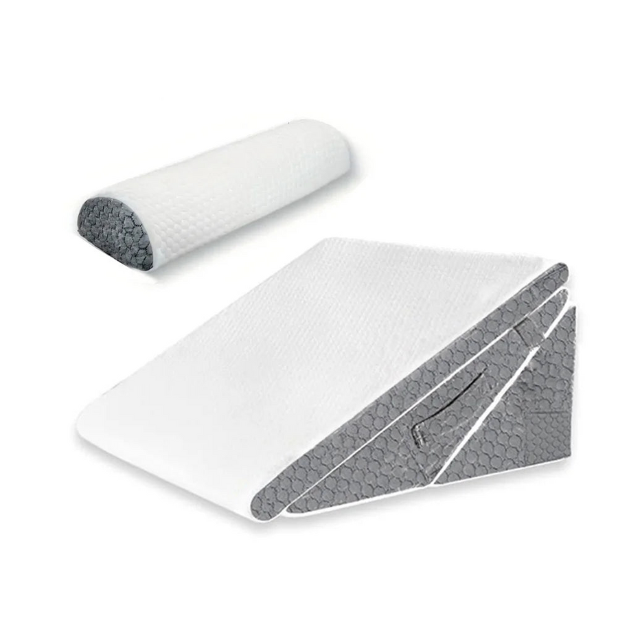 NNEOBA Adjustable Wedge Pillow Set Ergonomic Triangle Pillow Headrest Grey-0