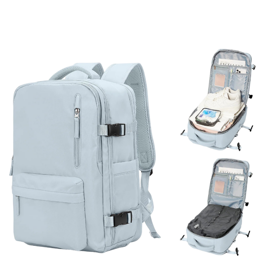 NNEOBA Vacuum Compression Laptop Backpack Blue-0