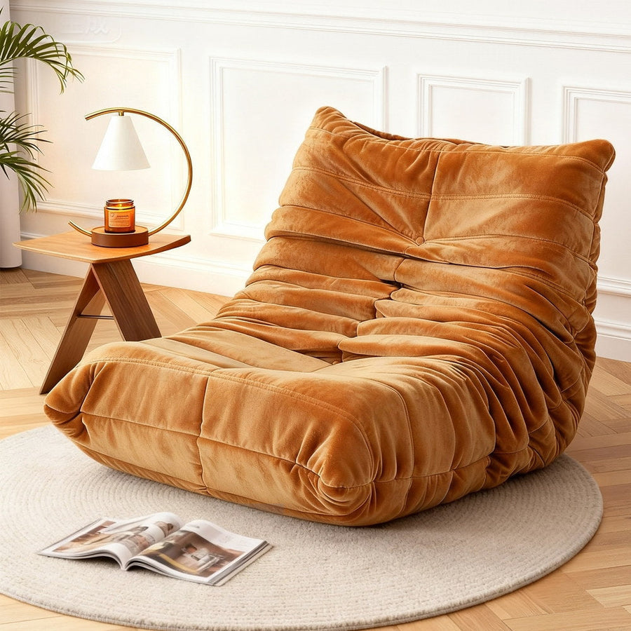 Artiss Lazy Sofa Accent Chair Floor Couch Leisure Lounge Foam Pouffe Recliner-0