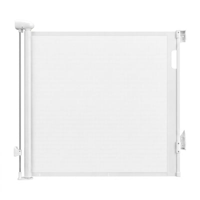 Keezi Retractable Gate Baby Gate Pet Safety Fence Extends up to 140cm White