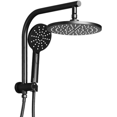 NNEDSZ 9 Rain Shower Head Set Round Handheld High Pressure Wall Black-0