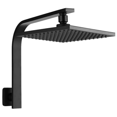 NNEDSZ 8 Rain Shower Head Set Square High Pressure Wall Arm DIY Black-0