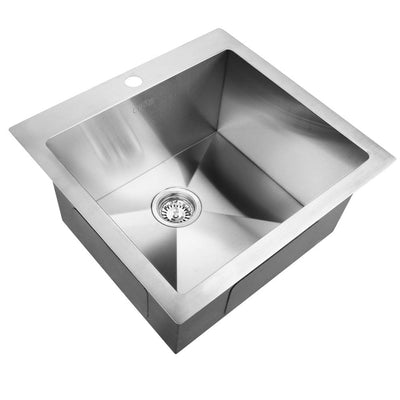 NNEDSZ Stainless Steel Kitchen Sink 530X500MM Under/Topmount Sinks Laundry Bowl Silver-0