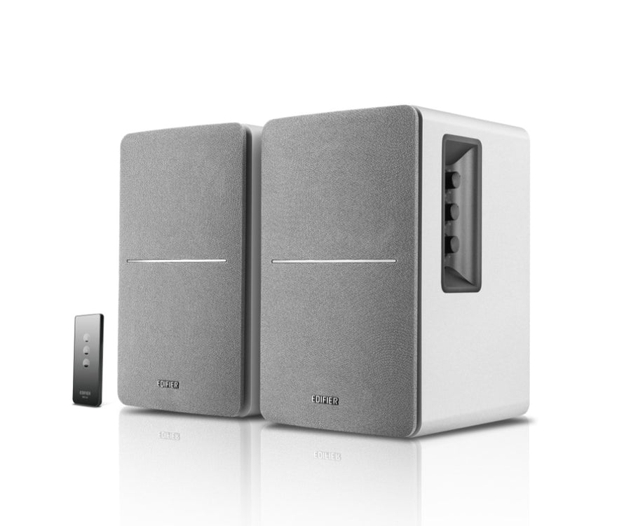 EDIFIER R1280T White Silver Lifestyle Bookshelf Speakers Brown - 3.5mm AUX/Dual RCA