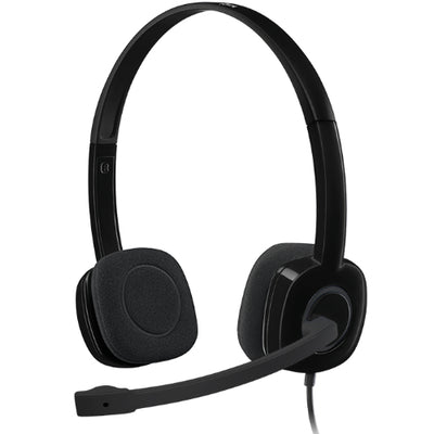 Logitech H151 Stereo Headset Light Weight Adjustable Headphones with Microphone 3.5mm jack In-line audio controls