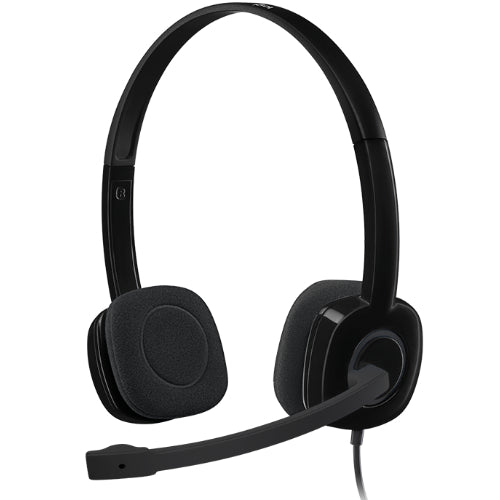 Logitech H151 Stereo Headset Light Weight Adjustable Headphones with Microphone 3.5mm jack In-line audio controls