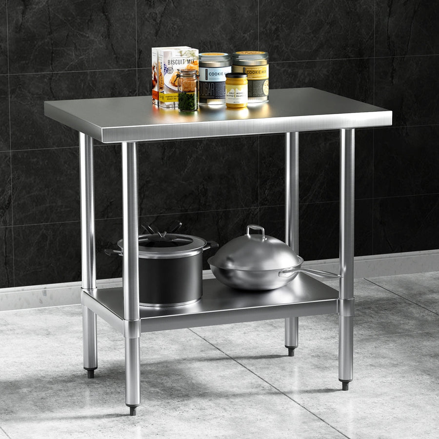 NNEDSZ Cefito Stainless Steel Kitchen Benches Work Bench 910x610mm 430-0