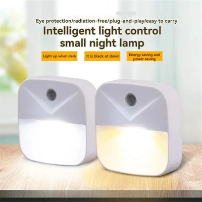 LED Night Light, EU Plug-in Smart Wireless Light Control Sensor Light, 220V Wall Light For Home Corridors, Bathrooms, Hallways