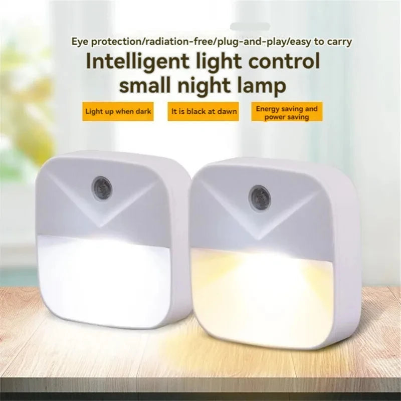 LED Night Light, EU Plug-in Smart Wireless Light Control Sensor Light, 220V Wall Light For Home Corridors, Bathrooms, Hallways