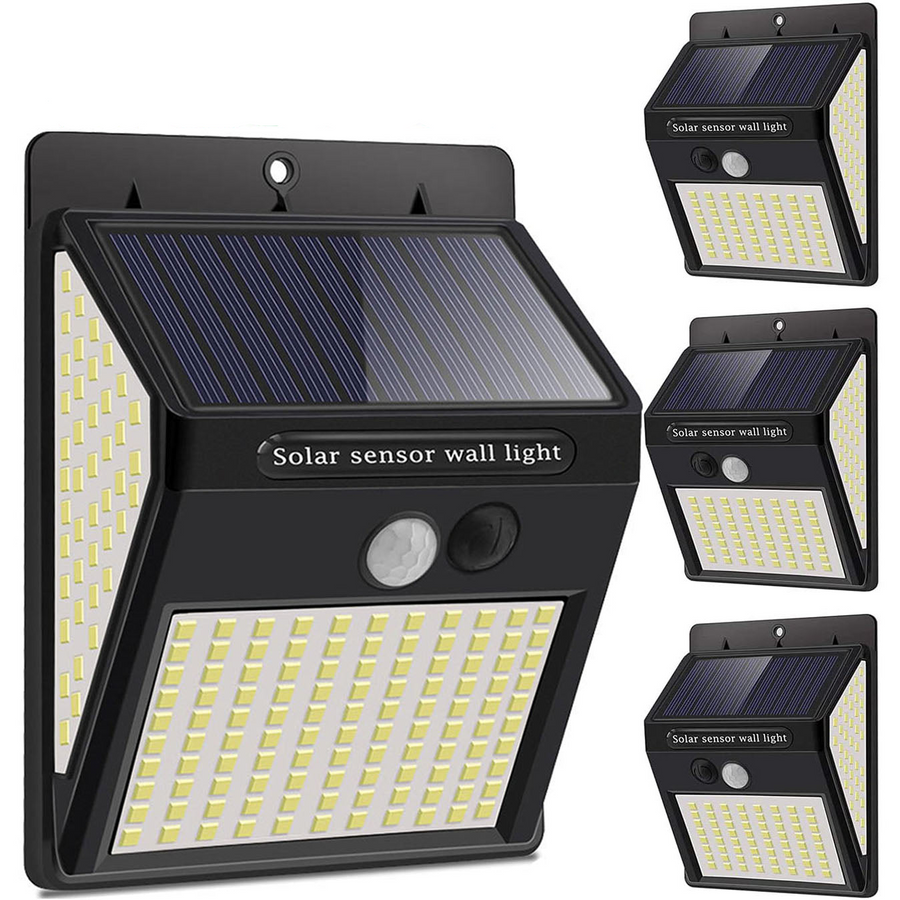 NNEOBA 4 Pcs 3Mode Waterproof 230 LED Solar Motion Sensor Lights-0