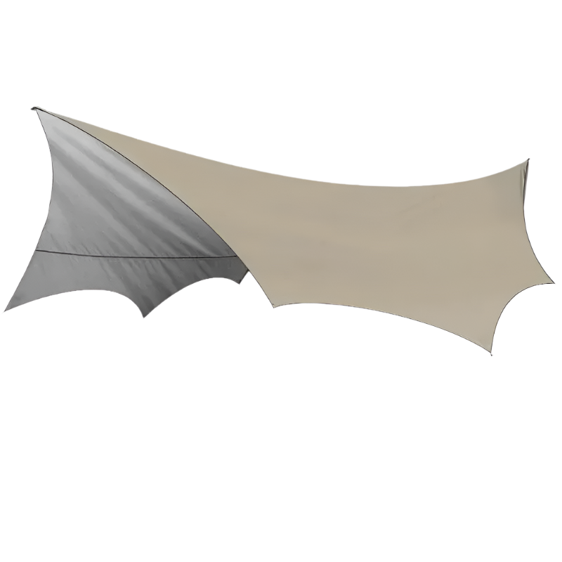 NNEOBA 5.1x5.1m Octagon Butterfly Camping Tarp Waterproof Khaki-0