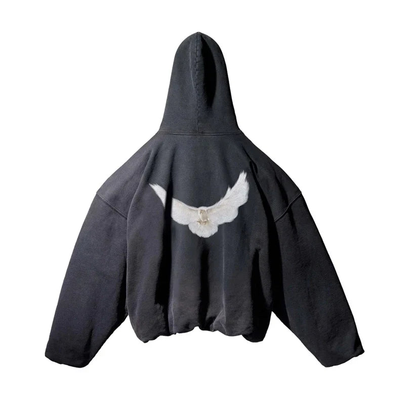 NNEOBA Oversized Dove Graphic Hoodie-0