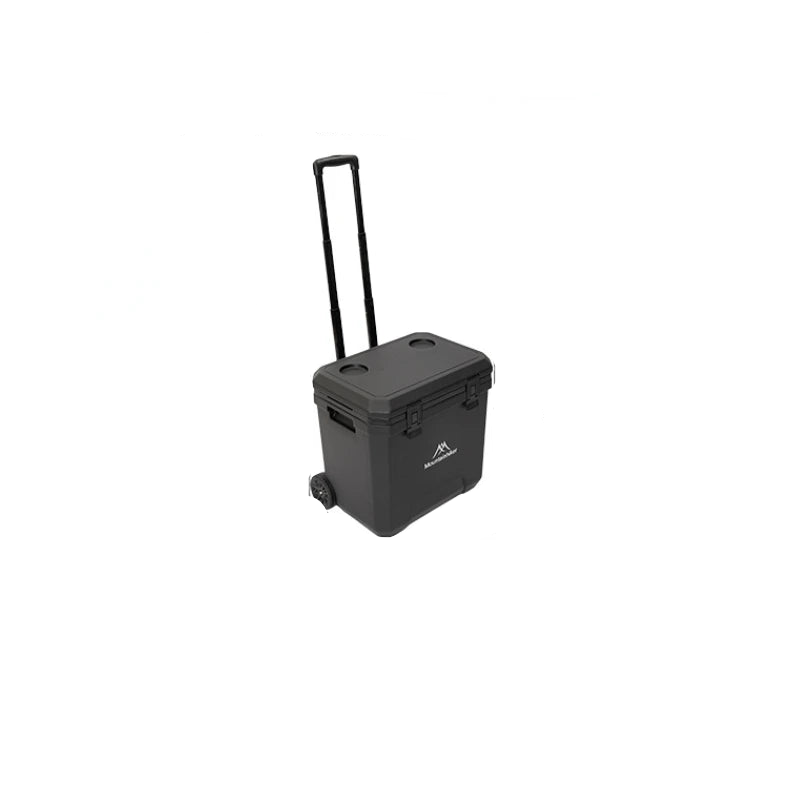 NNEOBA 36L Portable Outdoor Refrigerator Box with Trolley Wheels Black-0