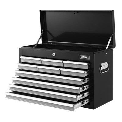 NNEDSZ 10-Drawer Tool Box Chest Cabinet Garage Storage Toolbox Black Silver-0