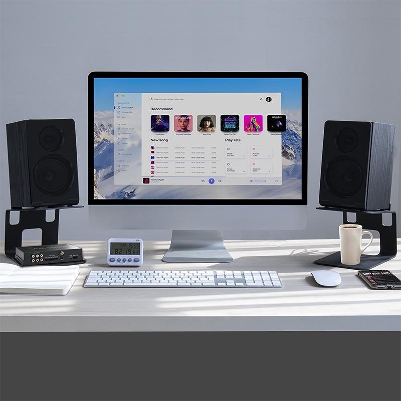 NNEIDS Aluminum Laptop Stand With Cooling Speaker - Portable-0