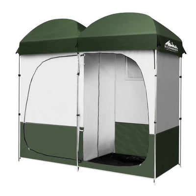 NNEDSZ Double Camping Shower Toilet Tent Outdoor Portable Change Room Green-0