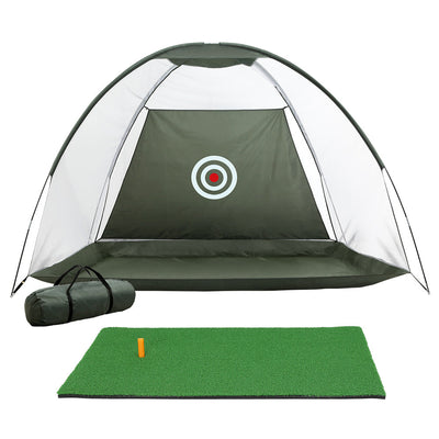 NNEDSZ Everfit 3M Golf Practice Net And Training Mat Set Driving Target Green-0