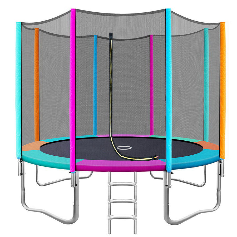 NNEDSZ Trampoline Round Trampolines Kids Safety Net Enclosure Pad Outdoor Gift Multi-coloured-0
