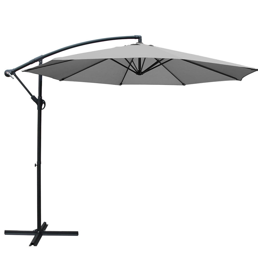 NNEDSZ 3M Outdoor Furniture Garden Umbrella Grey-0
