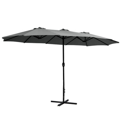 NNEDSZ Outdoor Umbrella Twin Umbrellas Beach Stand Garden Base Sun Patio 4.57m-0