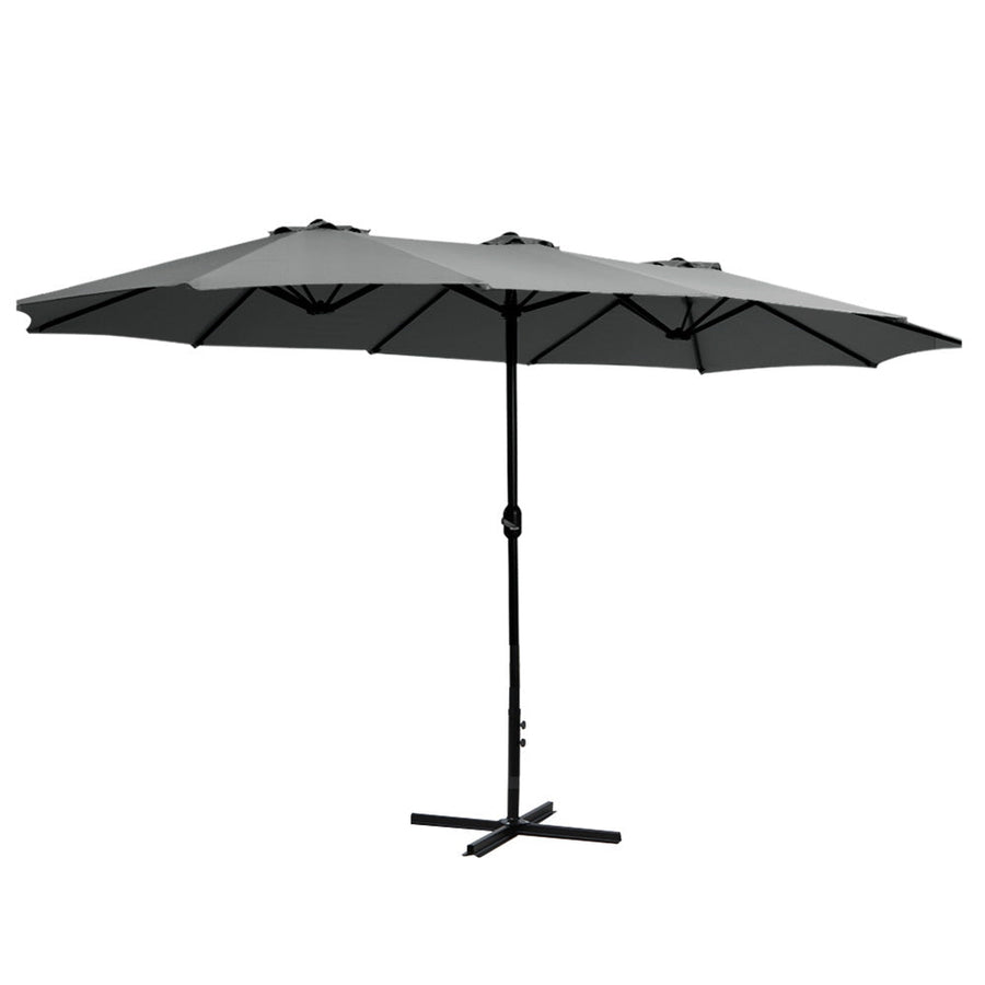 NNEDSZ Outdoor Umbrella Twin Umbrellas Beach Stand Garden Base Sun Patio 4.57m-0