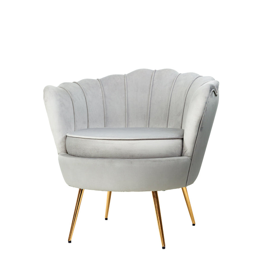 NNEDSZ Armchair Lounge Chair Accent Armchairs Retro Single Sofa Velvet Grey-0