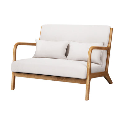 NNEDSZ Armchair Lounge Chair Accent Armchairs Couch Sofa Loveseat Beige Wood-0