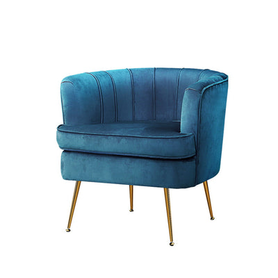 NNEDSZ Artiss Armchair Velvet Blue Norvia-0