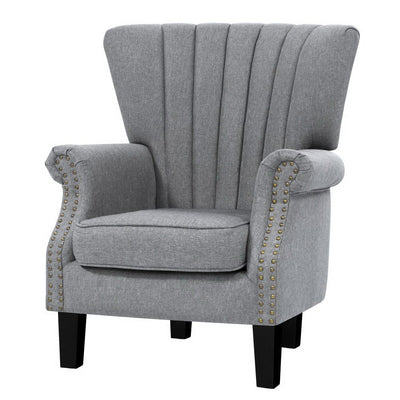 NNEDSZ Upholstered Fabric Armchair Accent Tub Chairs Modern seat Sofa Lounge Grey-0
