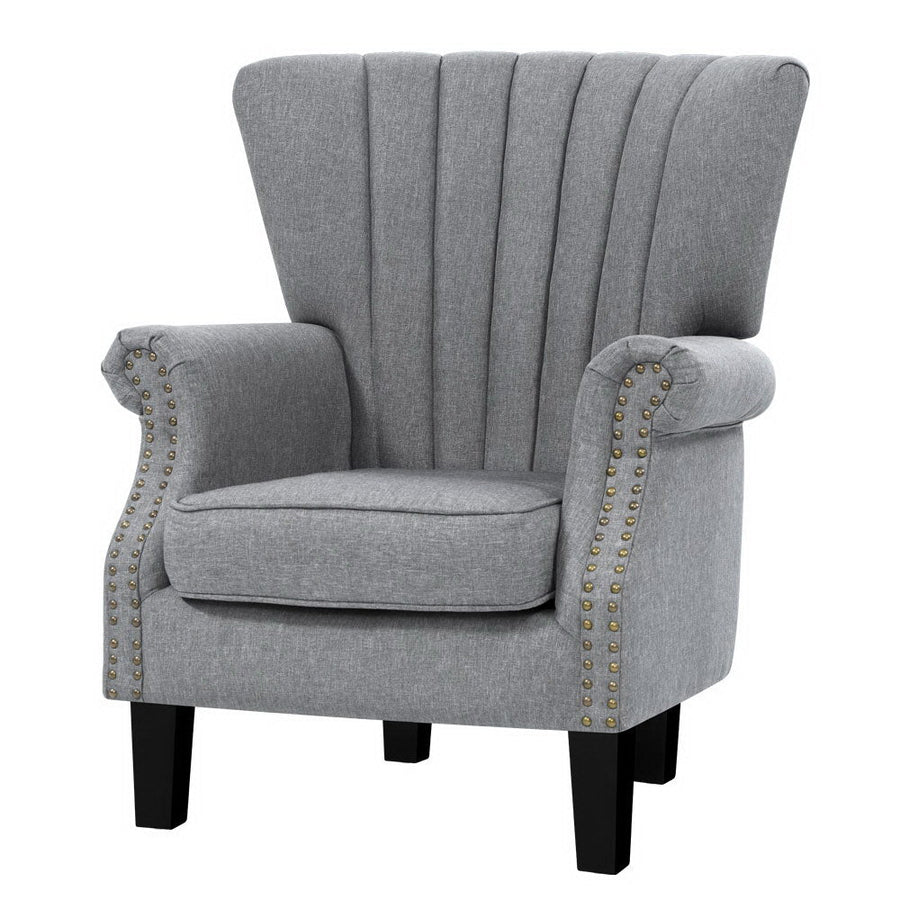 NNEDSZ Upholstered Fabric Armchair Accent Tub Chairs Modern seat Sofa Lounge Grey-0