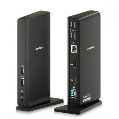 MBEAT® USB-C/A Dual HDMI DisplayLink Docking Station Dual Full HD 1080p @60Hz 2 × HDMI 1.3 1 × USB-B 3.0 2 × USB-A