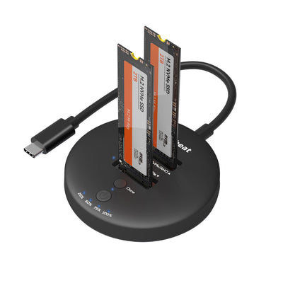 MBEAT® H3 USB 3.2 Gen2x2 20Gbps Dual M.2 NVMe SSD Dock with Clone Duplicator (Black) Clone Speed: Up to 15Gbps
