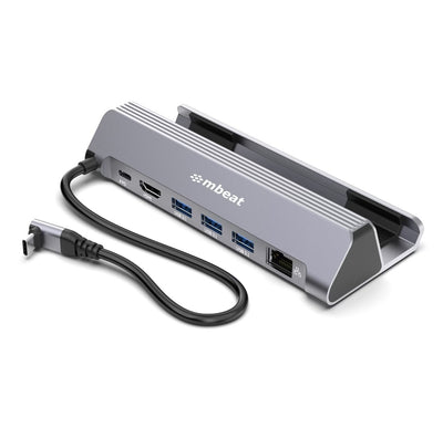 MBEAT® USB-C Gaming Dock for Steam Deck & ROG Ally 100W PD pass-through 4K@60Hz (3840 × 2160) Gigabit Ethernet up