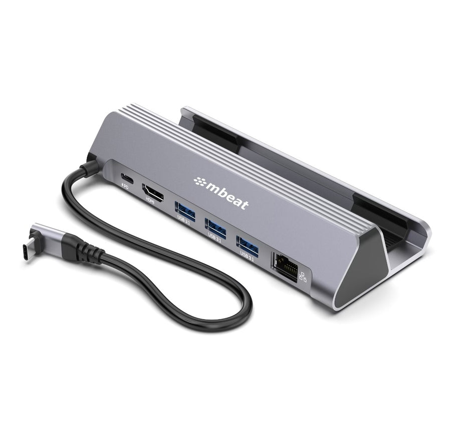 MBEAT® USB-C Gaming Dock for Steam Deck & ROG Ally 100W PD pass-through 4K@60Hz (3840 × 2160) Gigabit Ethernet up