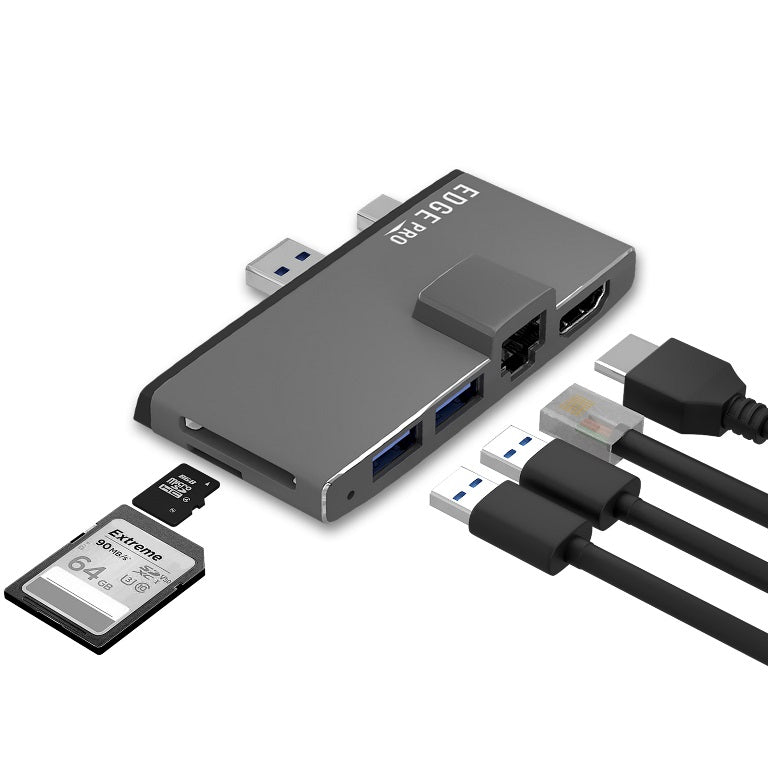 MBEAT® Edge Pro Multifunction USB- C Hub for Microsoft Surface Pro 5/6 Metal Grey (HDMI