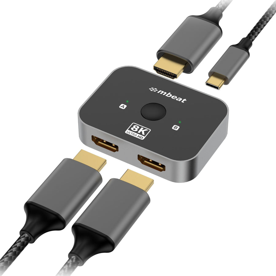 MBEAT® 8K Bi-directional HDMI 2.1 Switch 2 In 1 Out/1 In 2 Out 8K@60Hz resolution