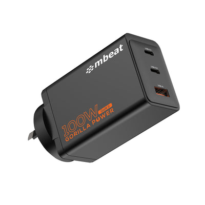 MBEAT® Gorilla Power PD 100W GaN II USB-C Charger 50% smaller than the standard Supports a wide range of devices