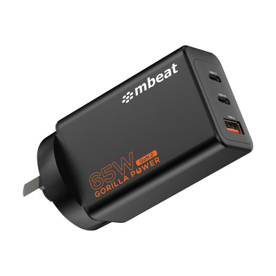 MBEAT® Gorilla Power PD 65W GaN II USB-C Charger 50% smaller than the standard Supports a wide range of devices