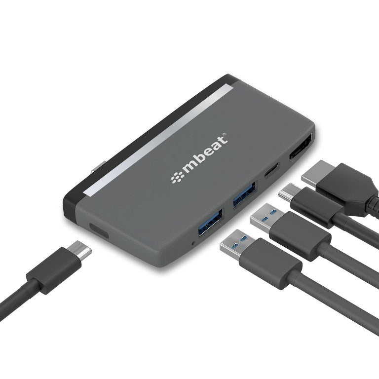 MBEAT® Essential Pro 5-IN-1 USB- C Hub (4k HDMI Video