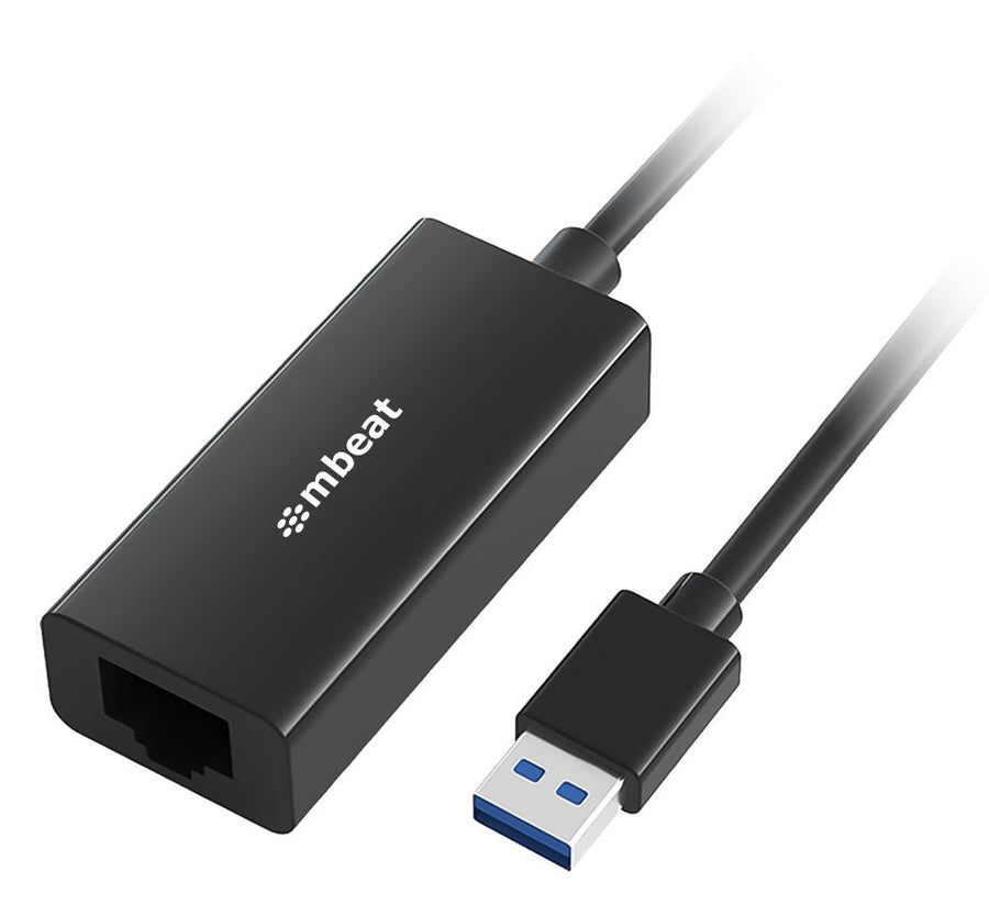 MBEAT® USB 3.0 Gigabit Etherent Adapter - Black RJ45
