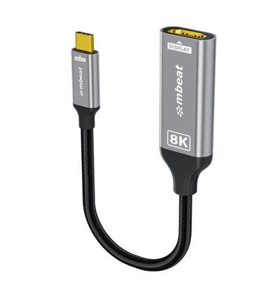 MBEAT® Tough Link 8K USB-C to HDMI Adapter - Space Grey Up to 48Gbps (HDMI 2.1) Up to 8K (7680 x 4320) @60Hz
