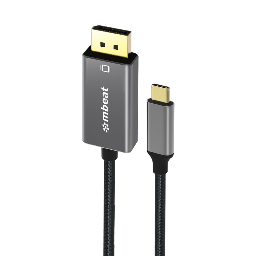 MBEAT® Tough Link 1.8m 4K USB-C to Display Port Cable - Converts USB-C to DisplayPort