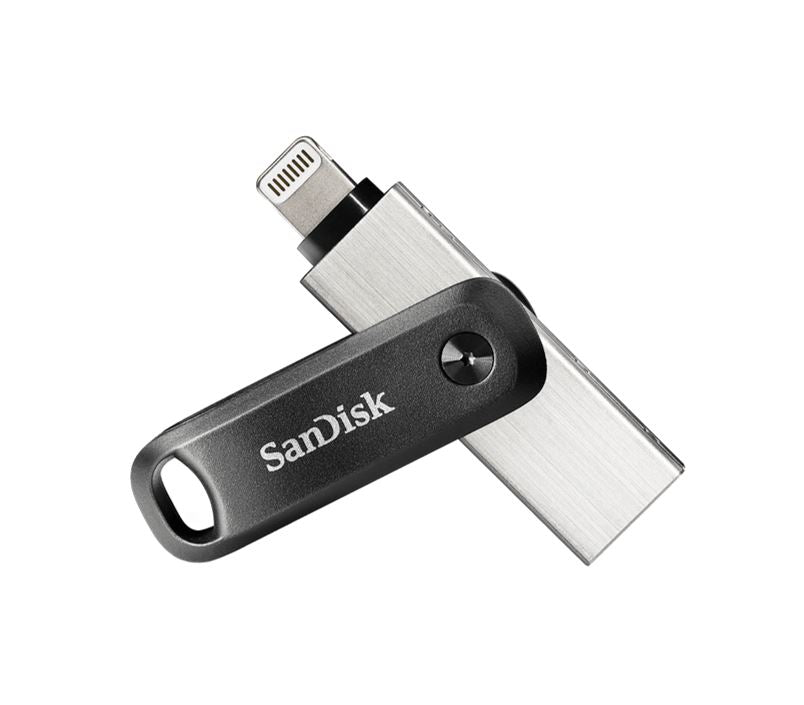 Sandisk 128G iXpand Flash Drive Go SDIx60N USB-A Lightning USB 3.0 Silver password-protect for iPhone & iPad 1 yrs