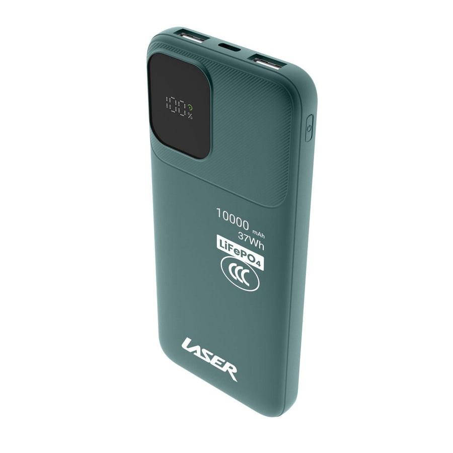 Laser 10000mAh LiFePO4 CCC Power Bank Deep Green