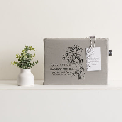 NNEDSZ Bamboo Cotton 500 Thread Count Charcoal Combo Set by Park Avenue-0